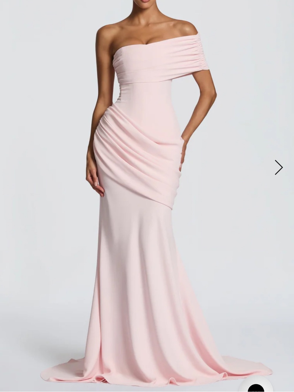 One-Shoulder BABYBOO Blush Pink Evening Gown - Picture 1 of 3